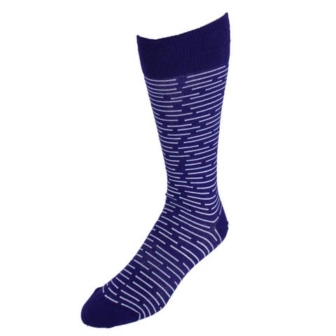 Men's Broken Stripe Mid-Calf Premium Novelty Dress Socks (1 Pair)