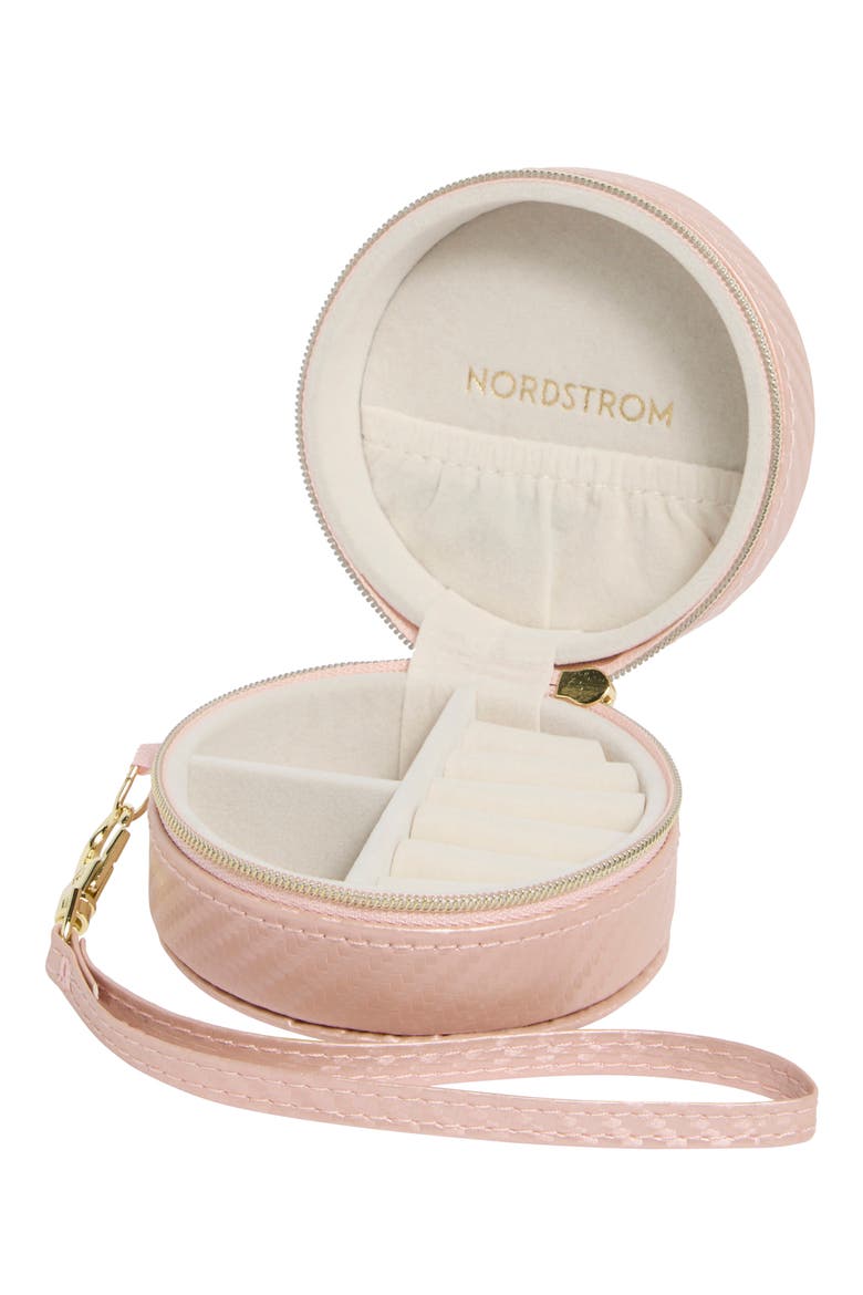 Mini Round Jewelry Box, Main, color, BLUSH GEO