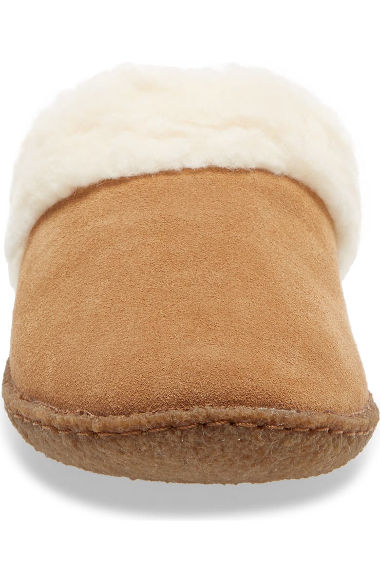 SOREL Nakiska II Faux Shearling Lined Slide Slipper, Alternate, color, Camel Brown/ Natural
