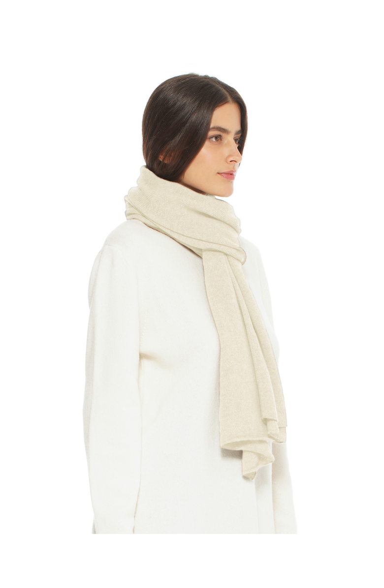 Monticelli Cashmere Pure Cashmere Cloud-Soft Scarf, Alternate, color, Milk White