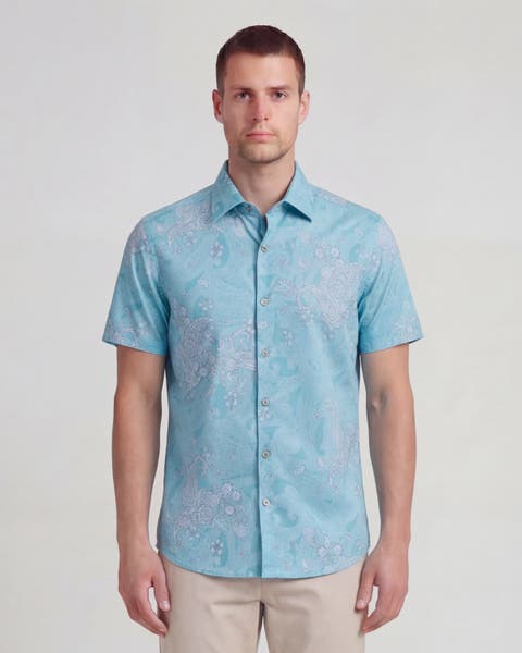 Paisley Explosion Mens Printed Button Up Shirt