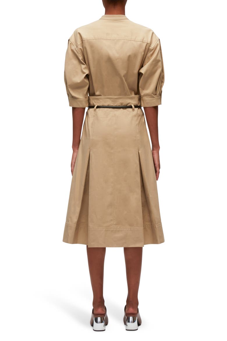 Band Collar Origami Shirt Dress, Alternate, color, KHAKI