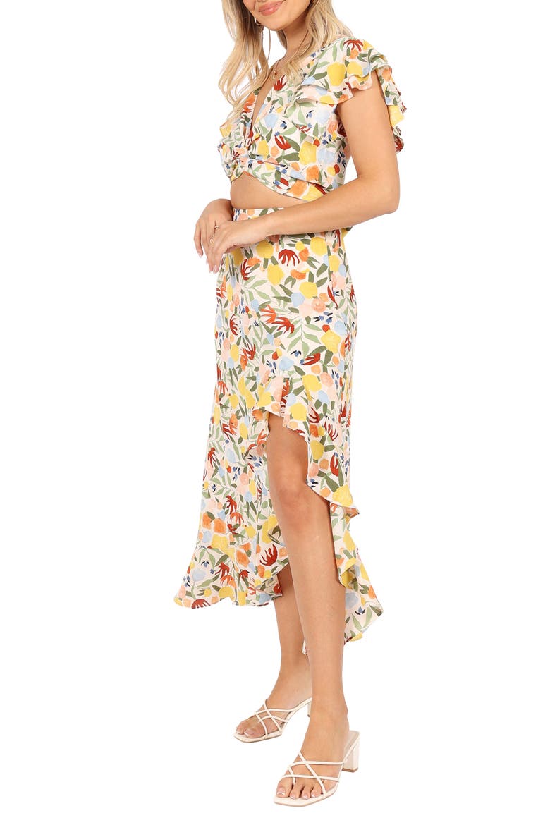 Lucia Floral Crop Top & Asymmetric Midi Skirt Set, Alternate, color, PALERMO