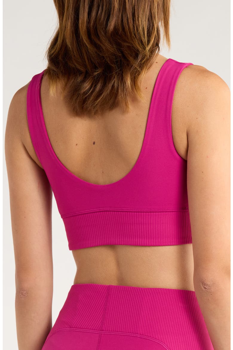 Rib Insert Activewear Bra, Alternate, color, MAGENTA