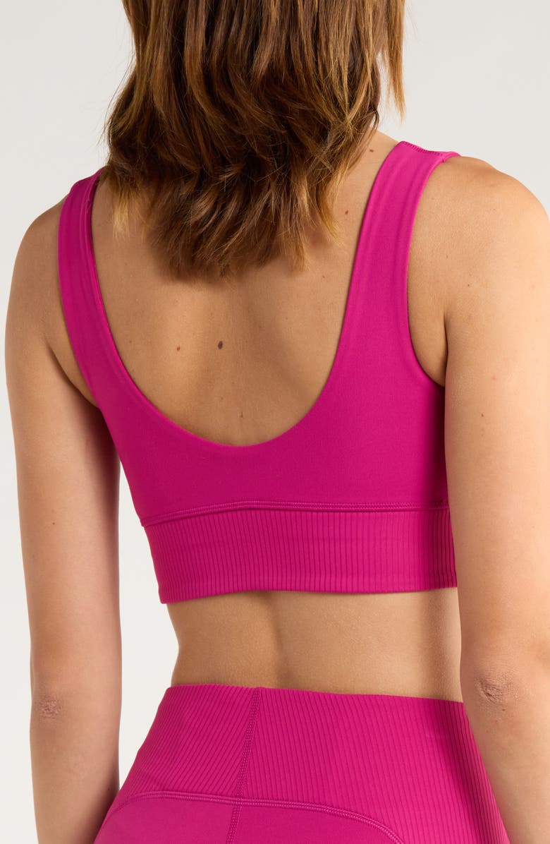 X by Gottex Rib Insert Activewear Bra, Alternate, color, Magenta