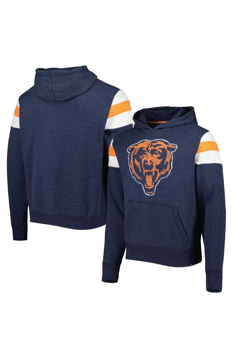 '47 Men's '47 Heathered Navy Chicago Bears Premier Nico Pullover Hoodie, Main, color, Navy
