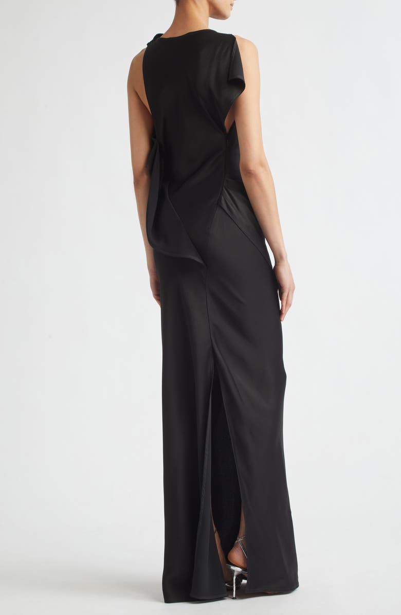 Victoria Beckham Kyra Sleeveless Draped Satin Gown, Alternate, color, Black