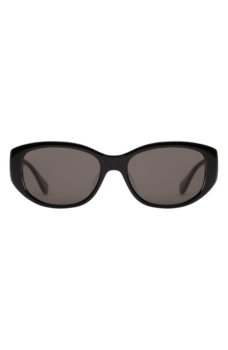 Mohala Eyewear Melialani Polarized ContourBridge<sup>™</sup> Oval Sunglasses, Main, color, Black Lava / Gray Lenses