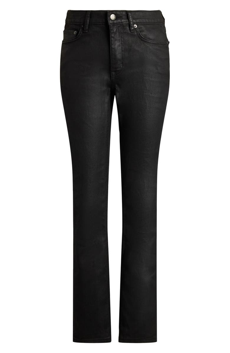 Lauren Ralph Lauren Coated High Waist Straight Leg Ankle Jeans, Alternate, color, Black