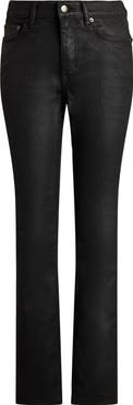 Lauren Ralph Lauren Coated High Waist Straight Leg Ankle Jeans