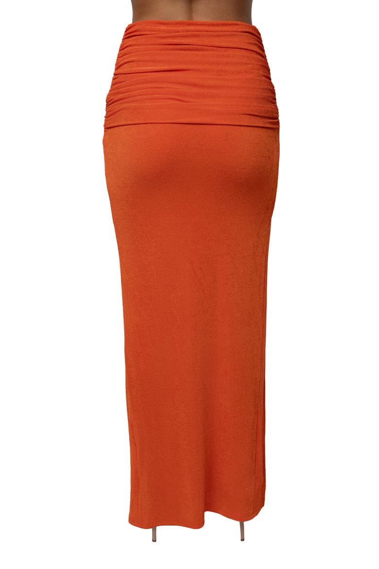 Muse Draped Maxi Skirt, Alternate, color, Orange