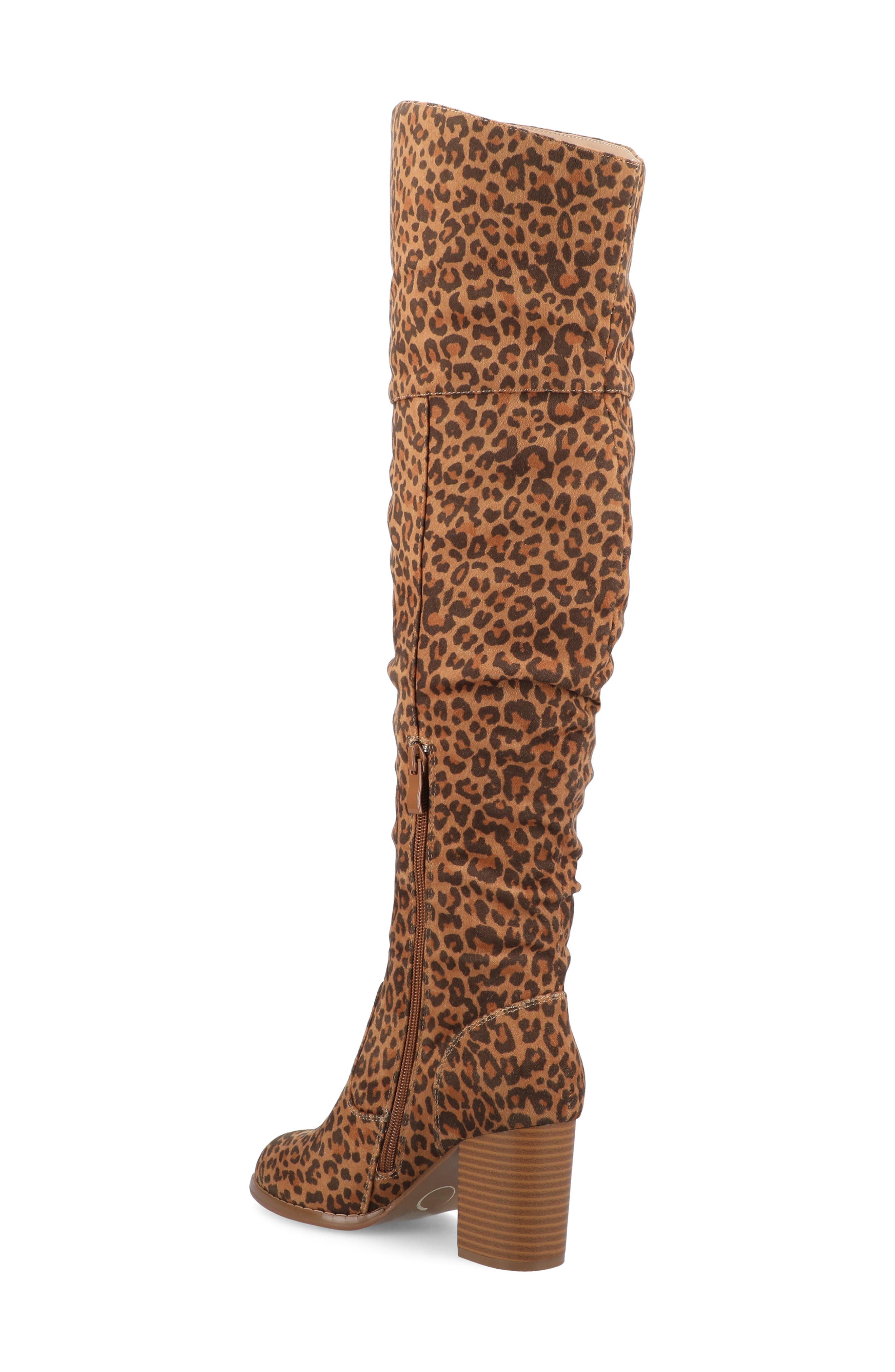Kaison Wide Calf Ruched Tall Boot - Wide Calf, Alternate, color, LEOPARD