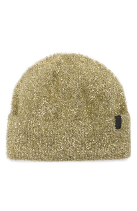 Metallic Eyelash Knit Beanie