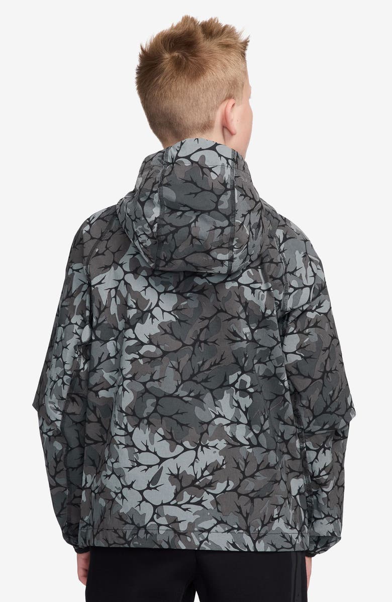 Nike Kids' Sportswear Tech Woven Hooded Full Zip Jacket, Alternate, color, Black/ Black