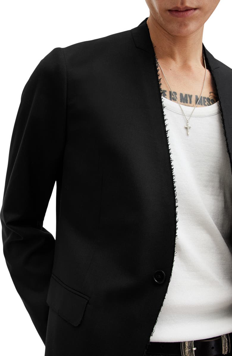 AllSaints Wren Slim Fit Collarless Blazer, Alternate, color,
