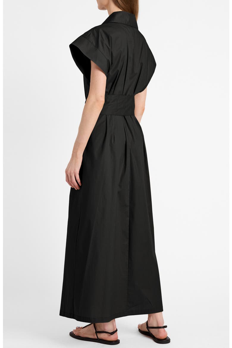 Nisa Cap Sleeve Poplin Shirt Dress, Alternate, color, Black