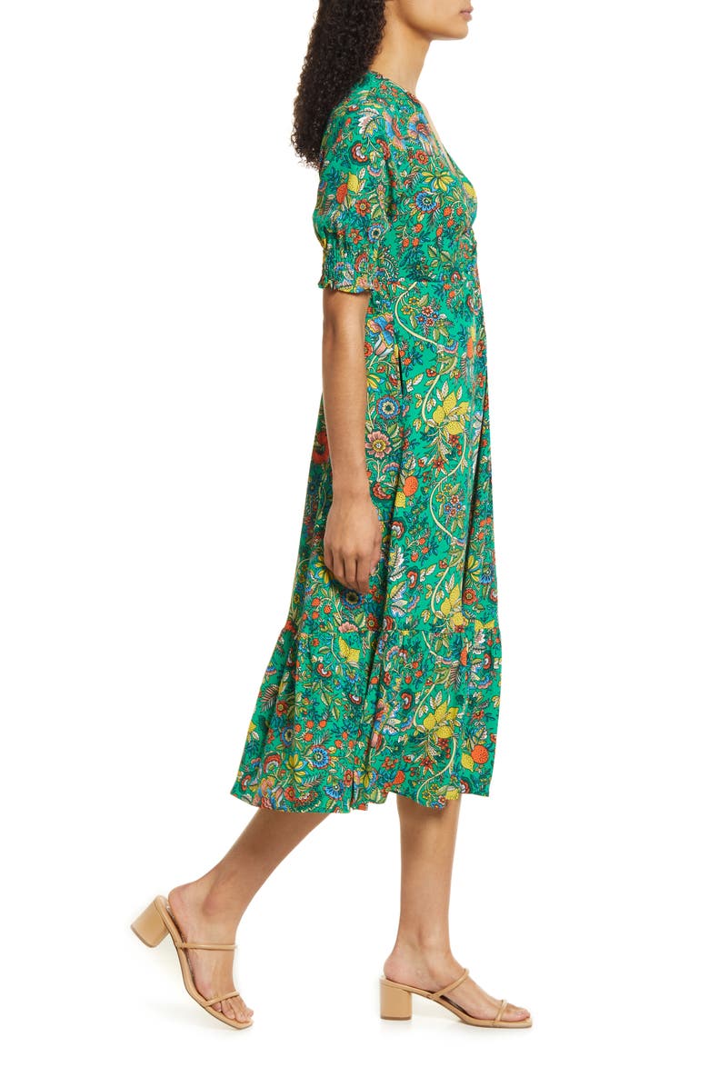 Boden Sienna Floral Print Midi Tea Dress, Alternate, color, 