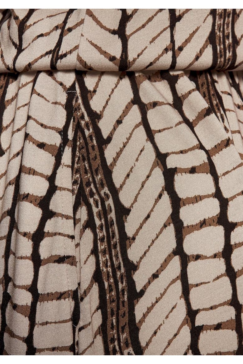 Sleeveless V-Neck Maxi Dress, Alternate, color, Beige & Brown