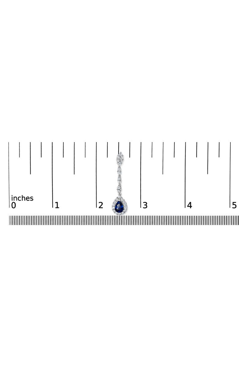 Haus of Brilliance 18K White Gold 1 3/5 Cttw Diamond & Blue Sapphire Drop and Dangle Halo Earrings, Alternate, color, White