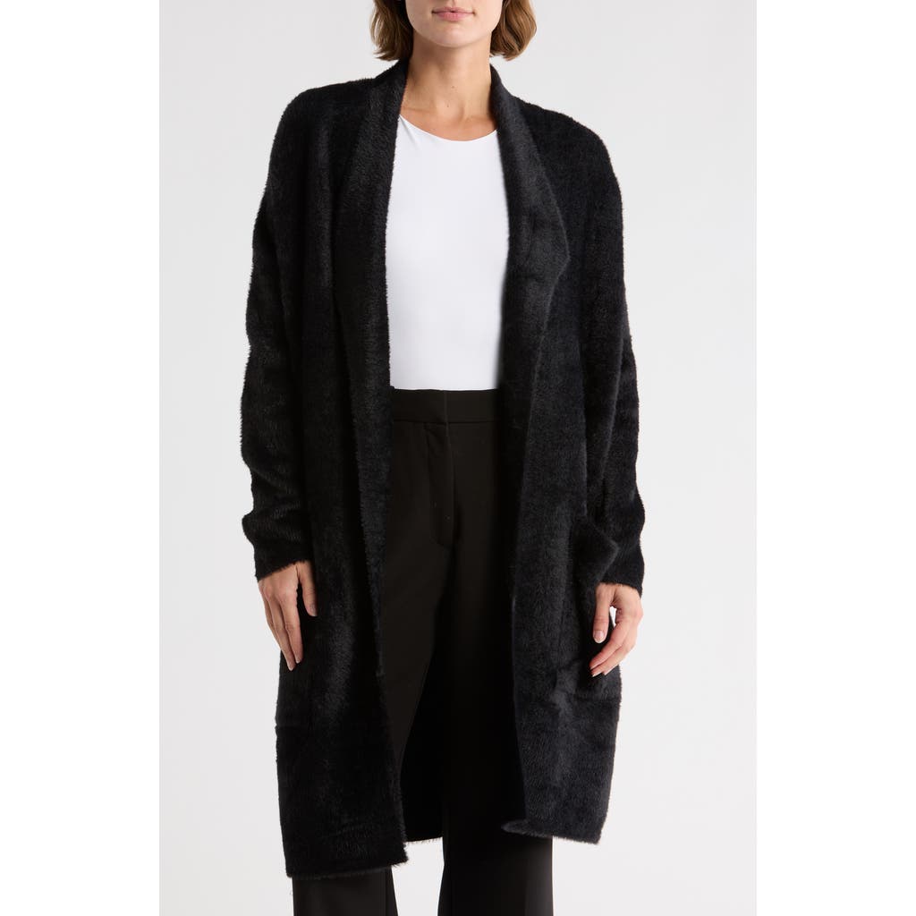 By Design Mina Open Front Eyelash Cardigan In Blue