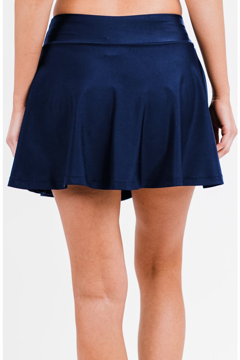 Flowy Swim Skirt With Shorts, Alternate, color, Navy