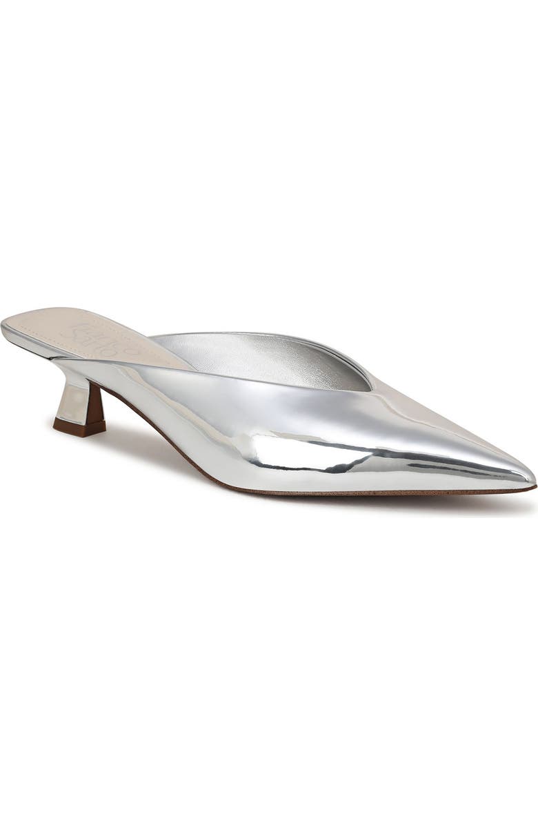 Franco Sarto Jayda Kitten Heel Mule, Main, color, Silver