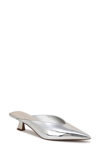 Franco Sarto Jayda Kitten Heel Mule In Silver