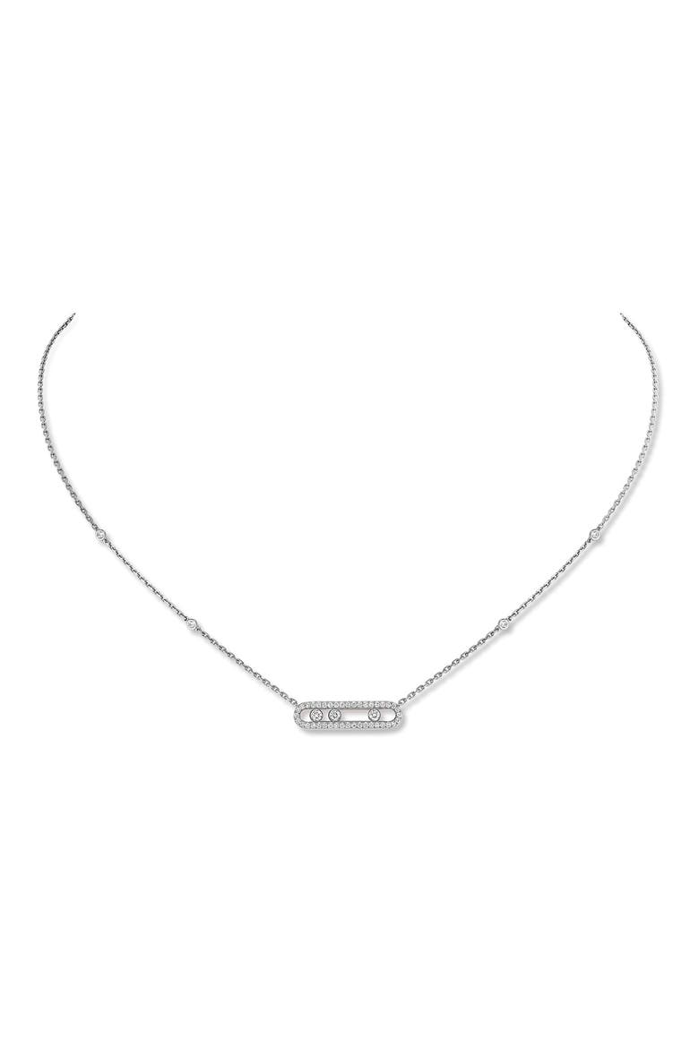 Baby Move Diamond Pendant Necklace, Main, color, WHITE GOLD