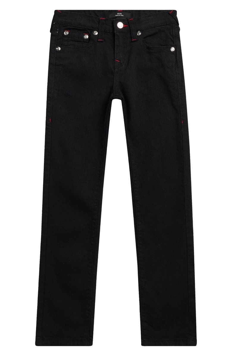 True Religion Kids' Core Geno Straight Leg Jeans, Main, color, Black
