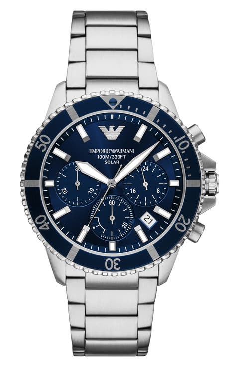 World Explorer Solar Chronograph Bracelet Watch, 43.5mm