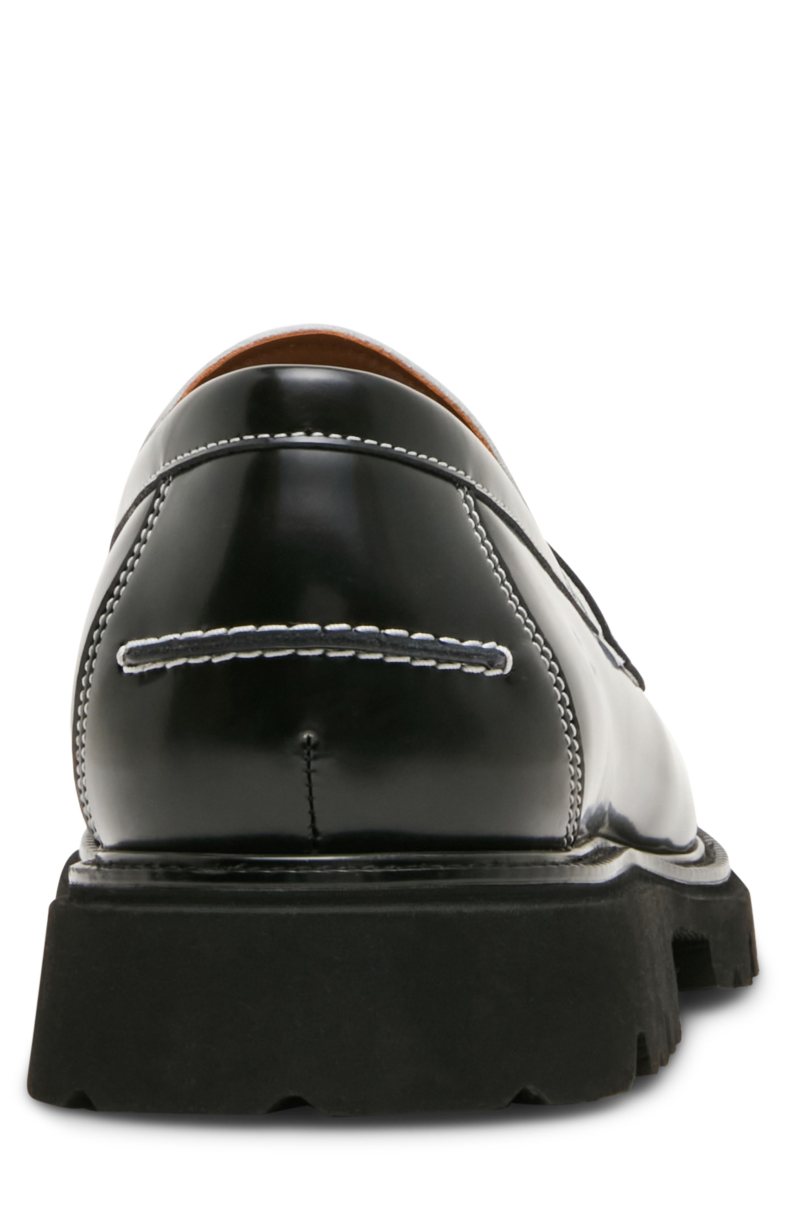 Nomadd Penny Loafer, Alternate, color, BLACK/ WHITE LEATHER