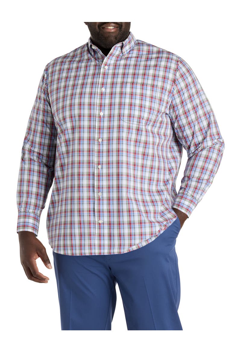 Big & Tall Medium Plaid Performance Sport Shirt, Alternate, color, MULTI