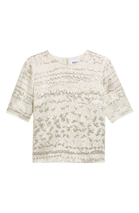 Dina Textured Silk Blend Top