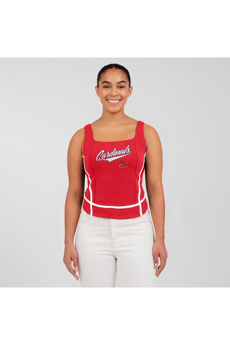 Women's WEAR by Erin Andrews  Red St. Louis Cardinals Square Neck Tank Top, Alternate, color, Red