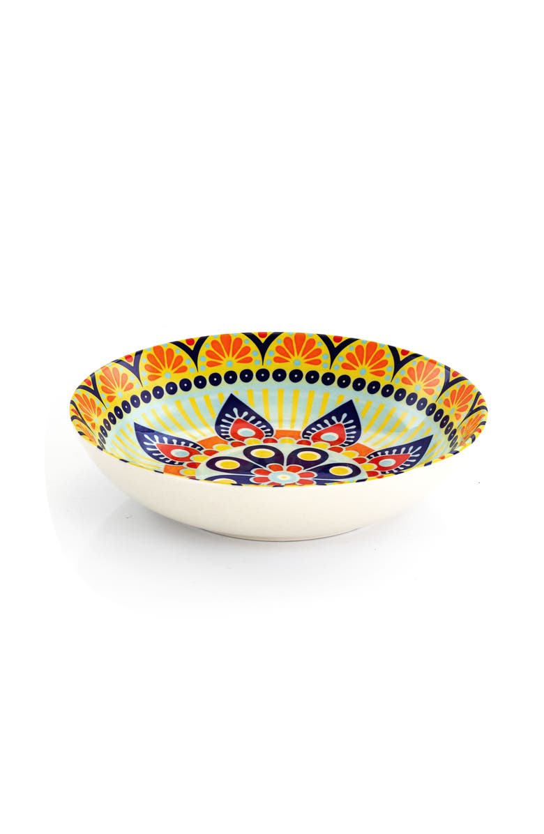 Elama Zen Mozaik 16 Piece Luxurious Stoneware Dinnerware with Complete Setting for 4, 16pc, Alternate, color, Blue