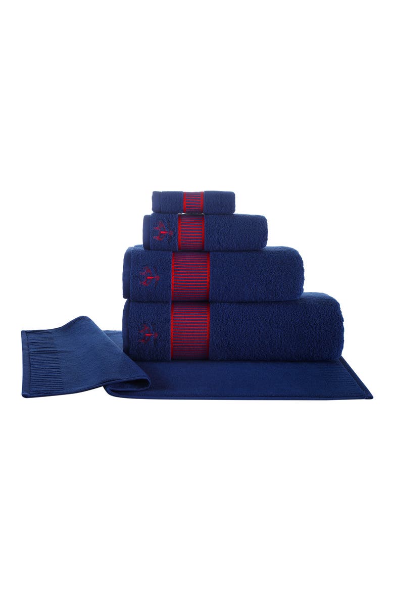 Fancy Border 6-Piece Towel Set, Alternate, color, NAVY