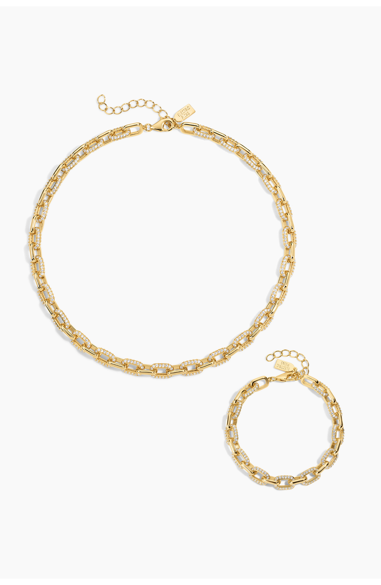 Electric Picks Headliner Necklace and Bracelet - Set of 2, Main, color, Gold
