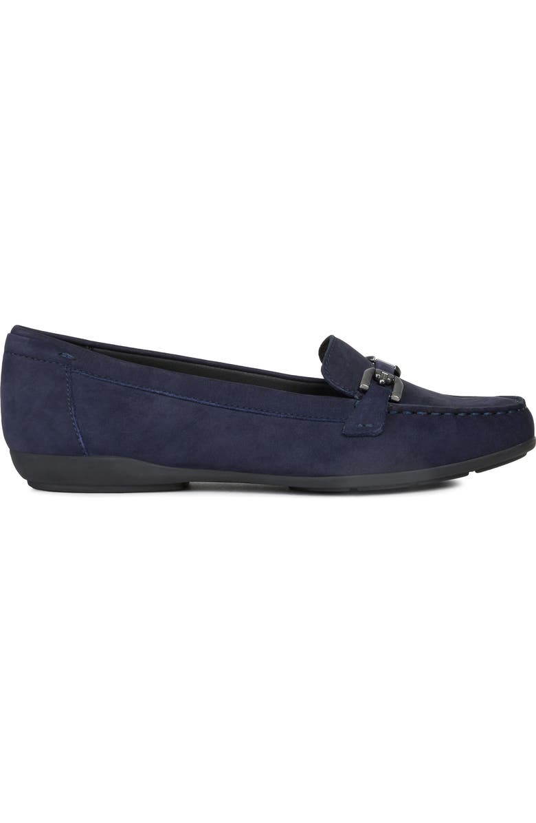 Geox Annytah Loafer, Alternate, color, Dark Blue Nubuck Leather