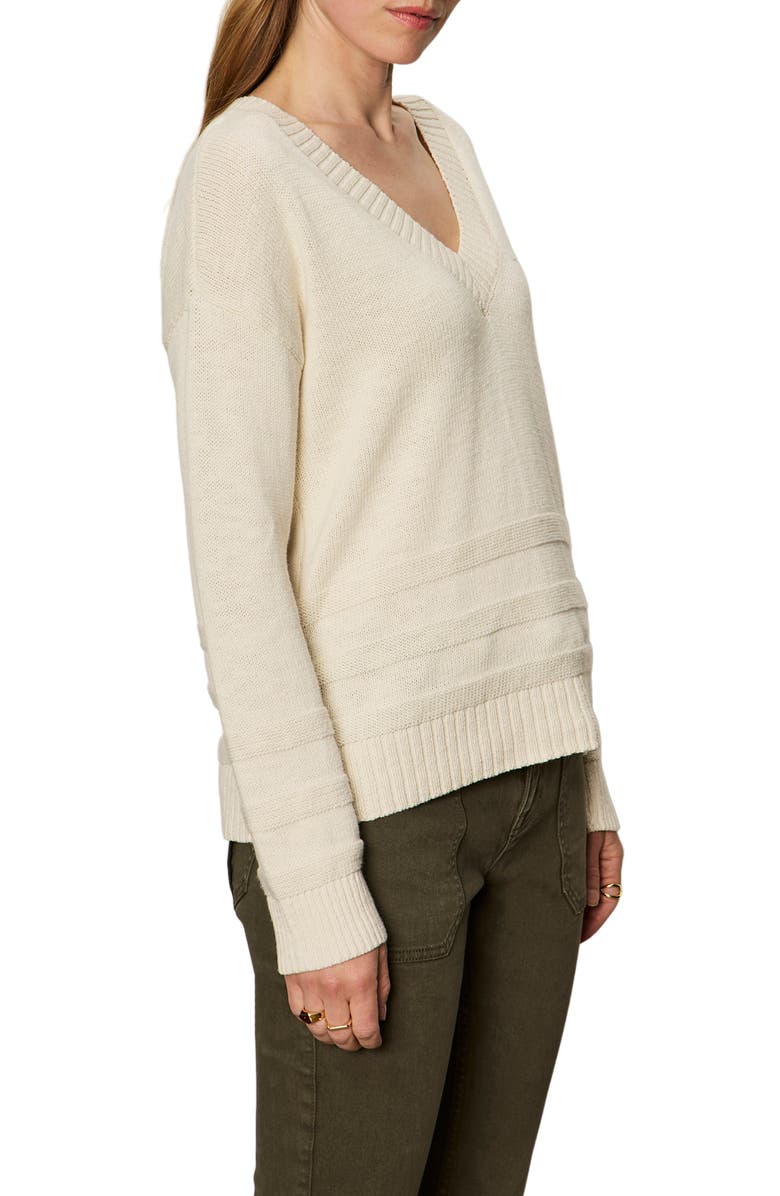 Sanctuary V-Neck Cotton Sweater, Alternate, color, Chalk White