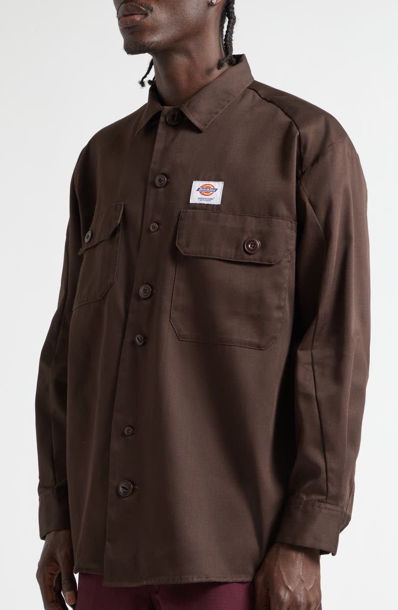 Undercover x Dickies Button-Up Work Shirt, Alternate, color, Brown