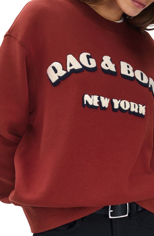 Rag & Bone Oversize Logo Graphic Sweatshirt In Burgundy