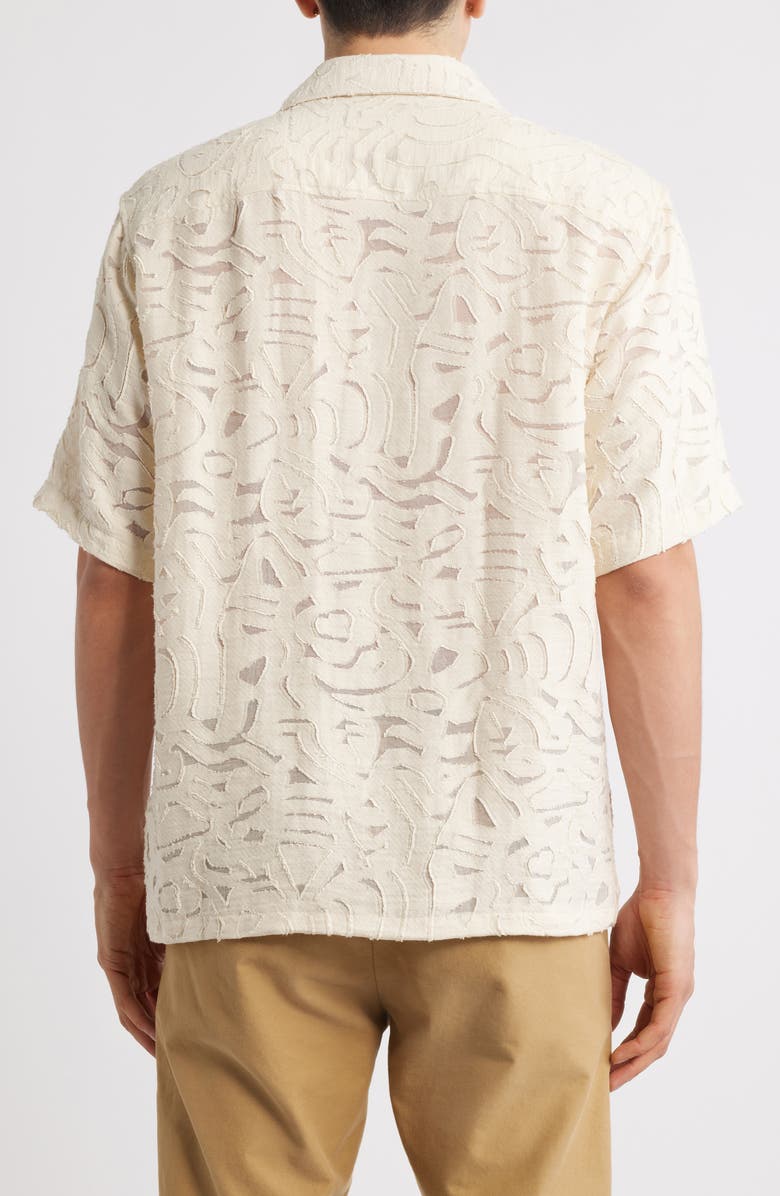 NN07 Freddy Fil Coupé Short Sleeve Button-Up Shirt, Alternate, color, Ivory