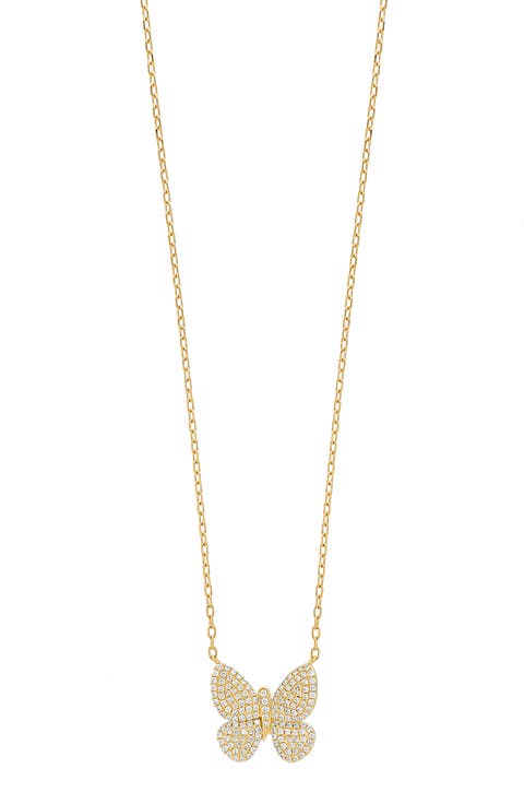 Diamond Butterfly Pendant Necklace (Nordstrom Exclusive)