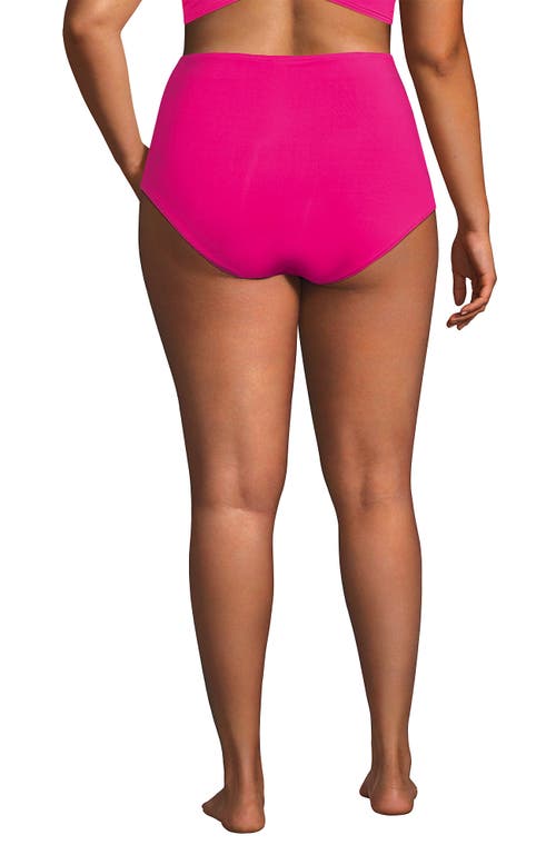 Lands' End Plus Size Sculpting Suit High Waisted Bikini Bottoms In Prism Pink