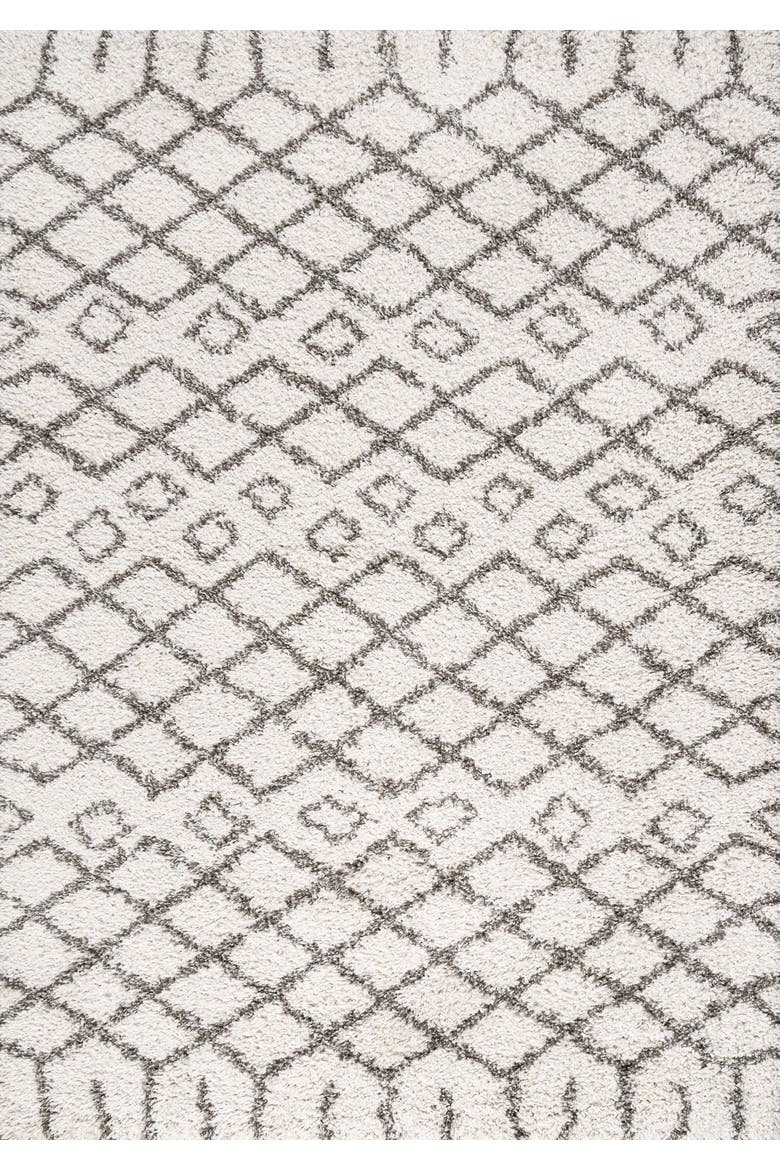 Algaida Moroccan Diamond Shag Area Rug, Main, color, Beige/Dark Gray