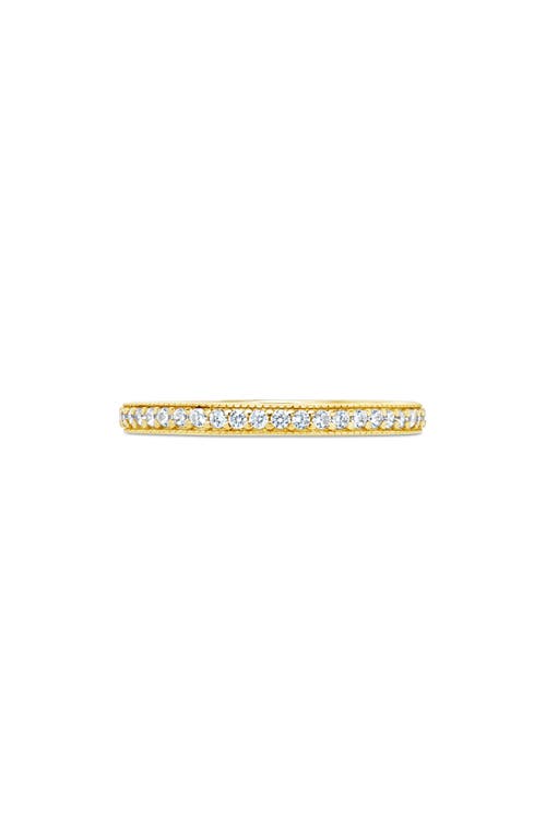 Sterling Forever Thin Cubic Zirconia Band Ring In Gold