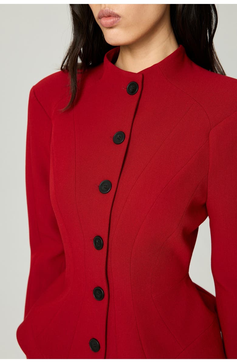Nocturne Stand Collar Sculpted Jacket, Alternate, color, Red