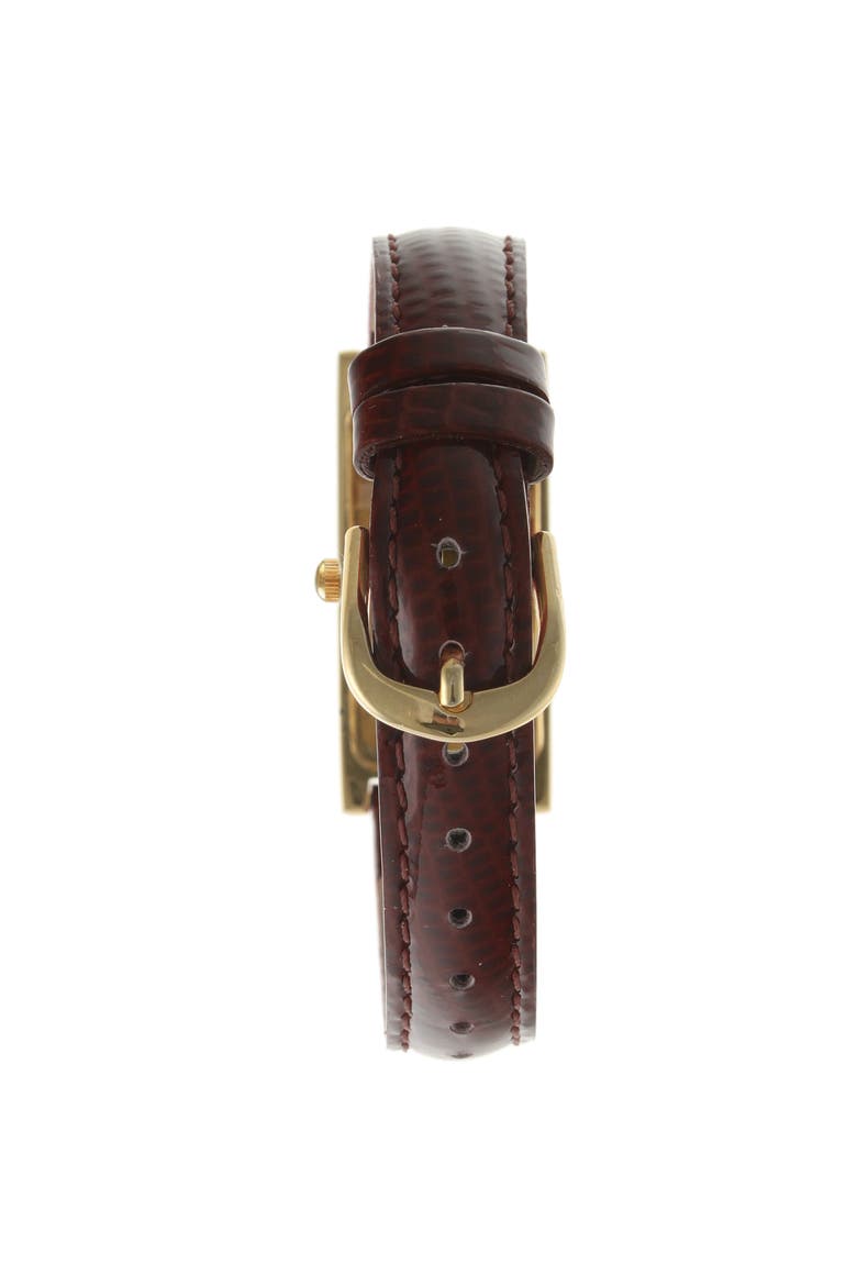 Everyday Rectangular Glossy Leather Watch- 35x18MM, Alternate, color, Brown