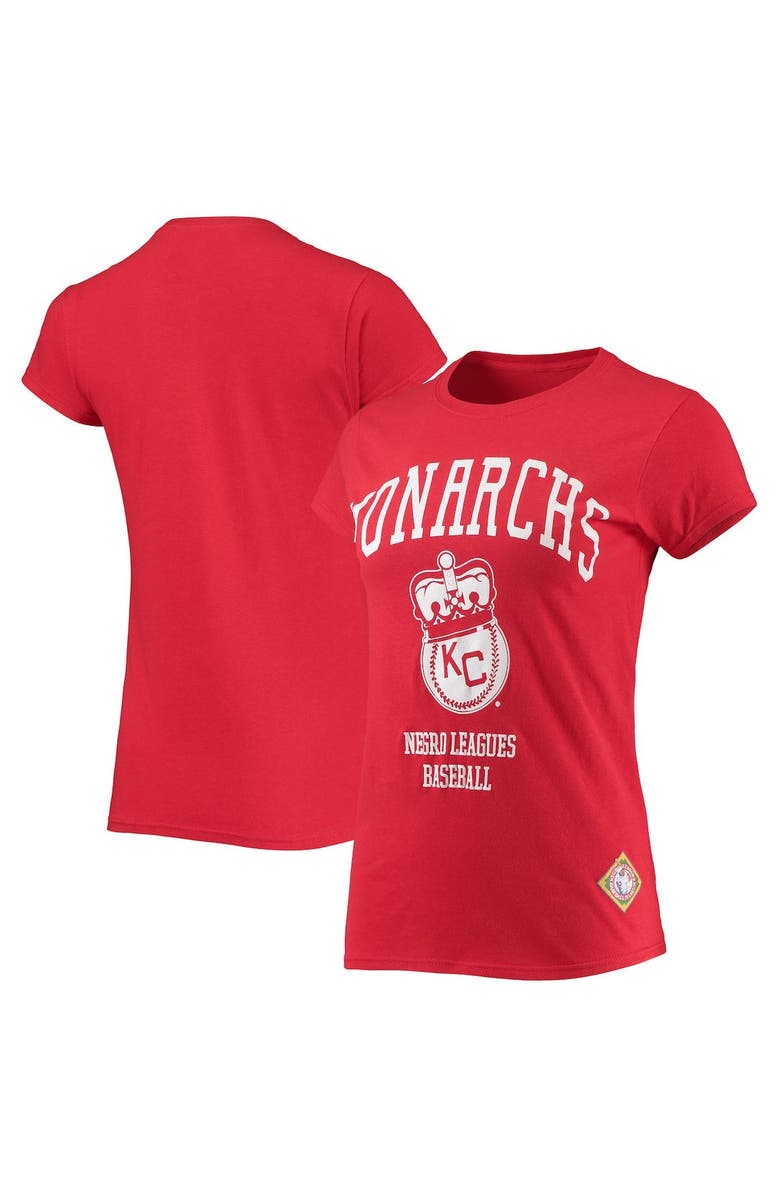 STITCHES Women's Stitches Red Kansas City Monarchs Negro League Logo T-Shirt, Main, color, Red