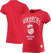 STITCHES Women's Stitches Red Kansas City Monarchs Negro League Logo T-Shirt